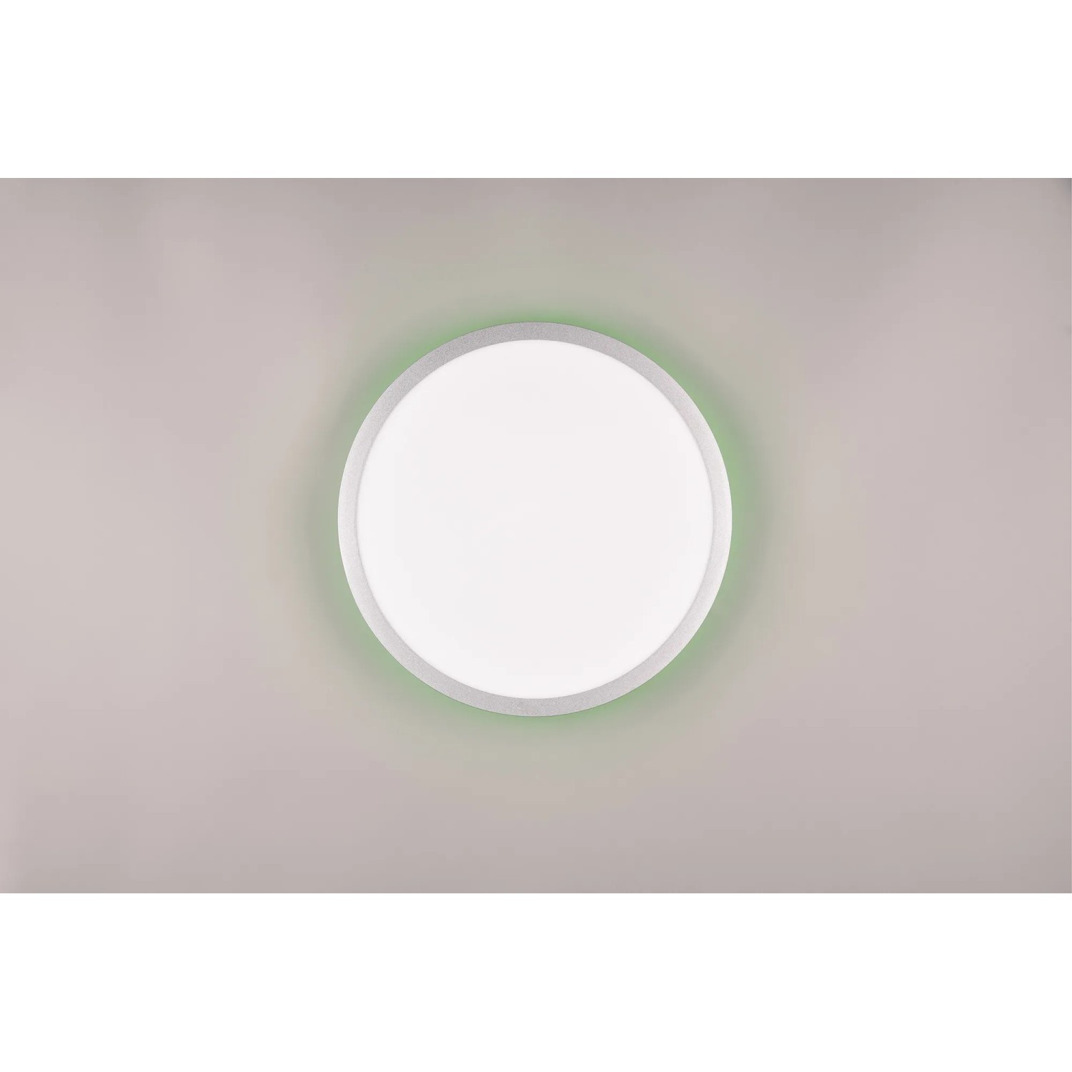 Titanfarbene Trio Deckenlampe Yuma, Ø 40 cm, mit indirekter RGB-Beleuchtung.