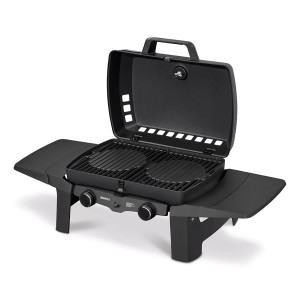 Mobiler Enders Gasgrill Urban II Caravan, 30 mbar, mit Alugussgehäuse und zwei abnehmbaren Seitentischen.
