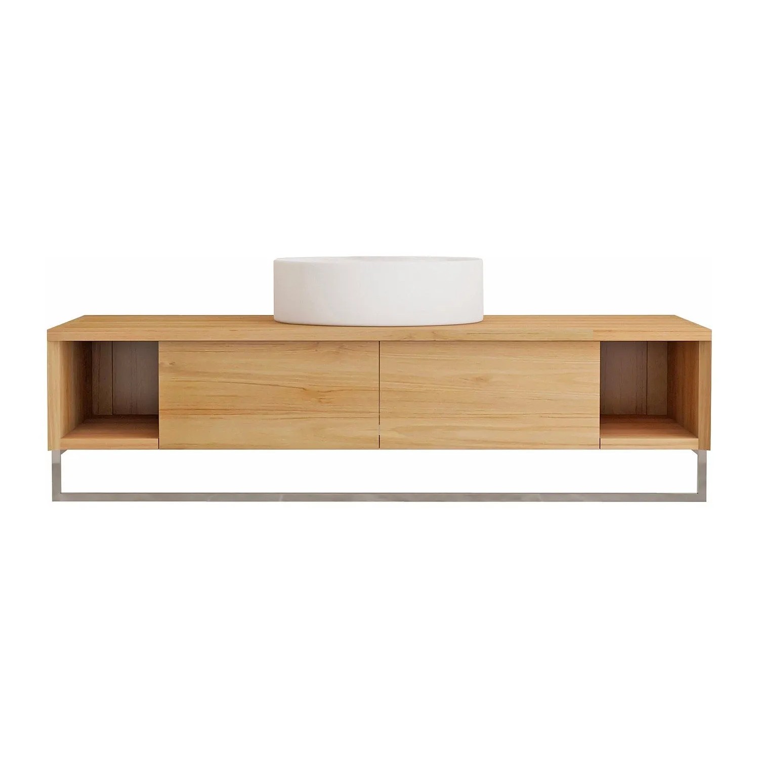 Vente-unique Einzelwaschtisch Kupang Naturfarben Hell 120 cm