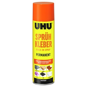 Uhu Sprühkleber 500ml Dose, universell, transparent und permanent.