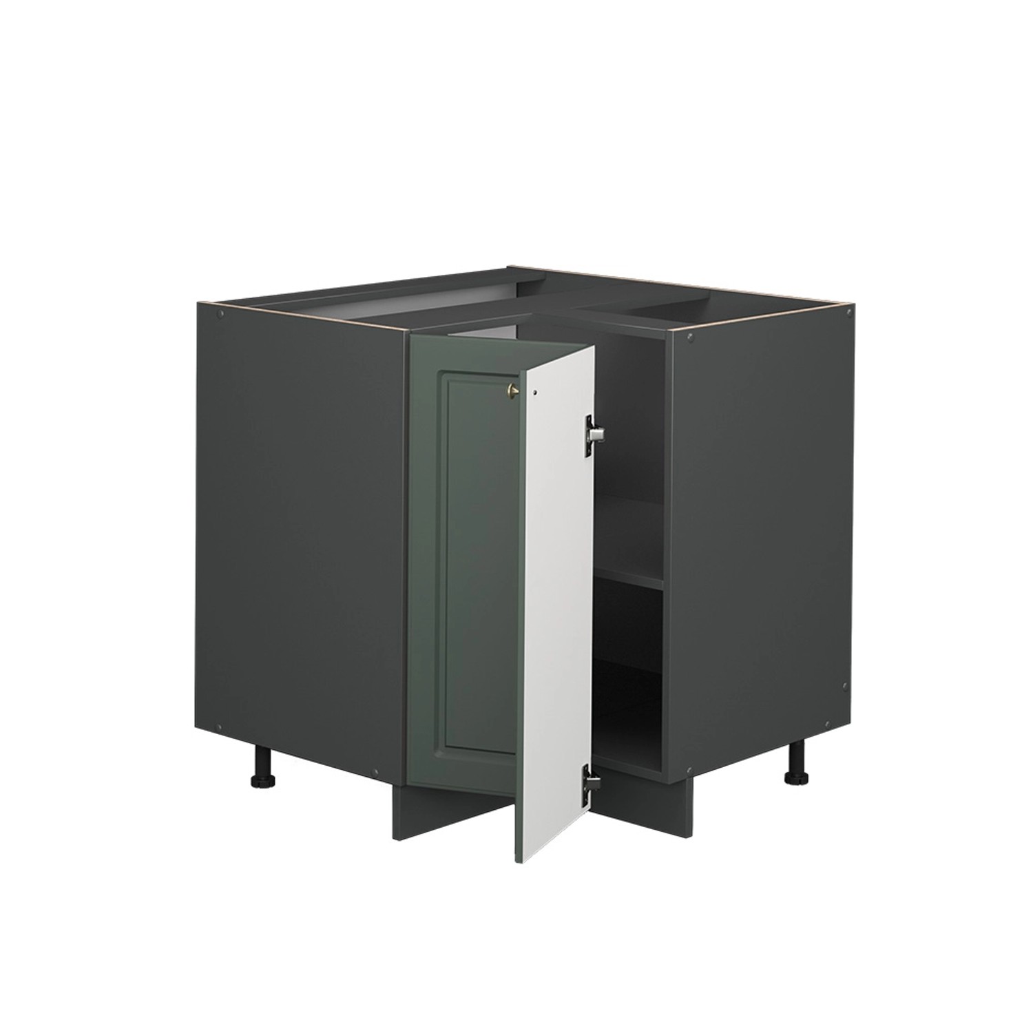 Vicco Eckunterschrank Fame-Line Grün-Gold Landhaus/Anthrazit 81 cm AP Eiche