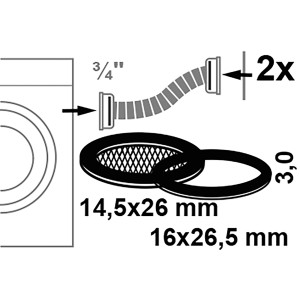 Kirchhoff Dichtungsset mit Sieb, 2 Größen (14,5/16mm), für Wasch- und Spülmaschinenzulauf.