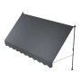 Graue Juskys Klemmmarkise Kapstadt 350x120 cm, ideal für Balkon und Terrasse.