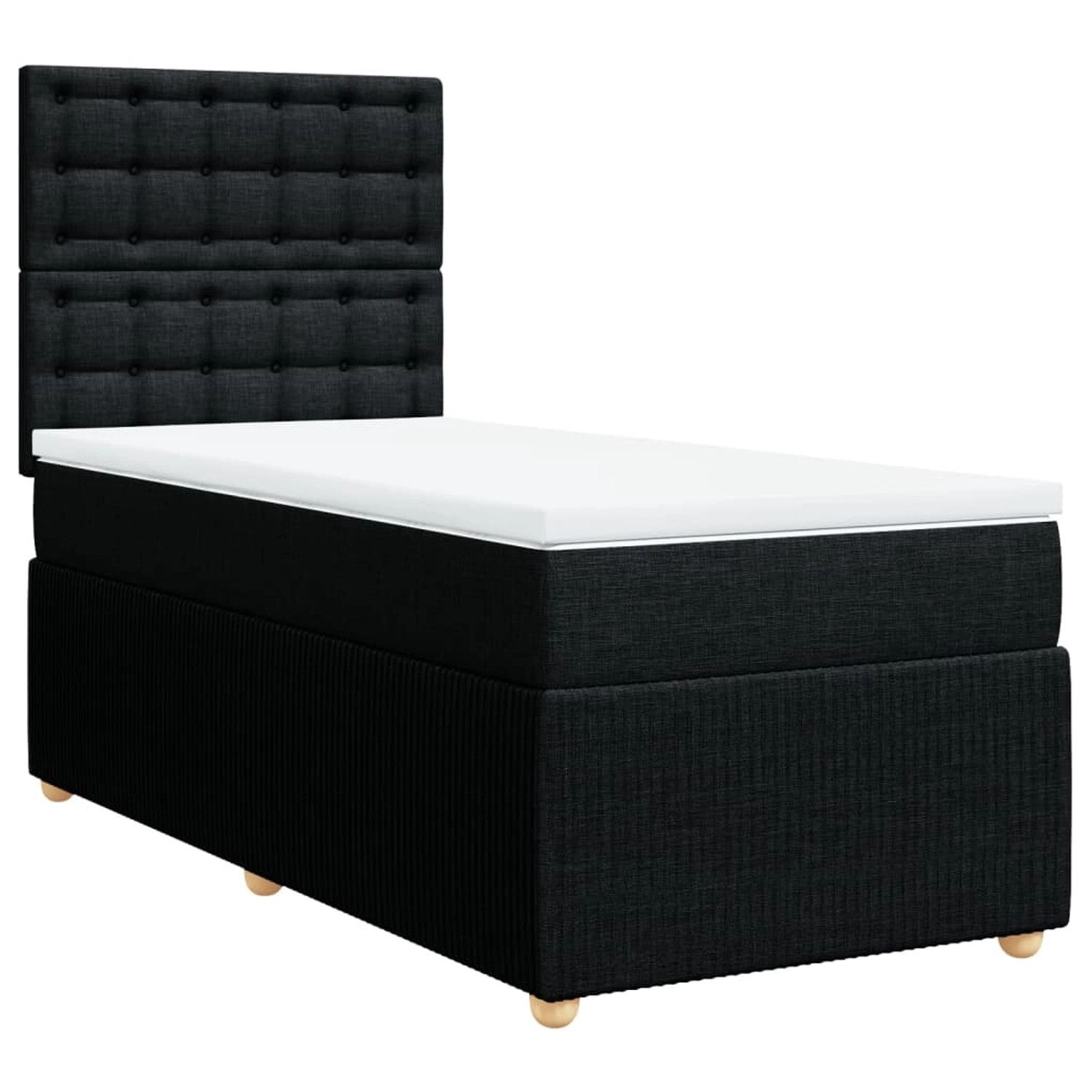 vidaXL Boxspringbett mit Matratze Schwarz 90x190 cm Stoff2103217 günstig online kaufen