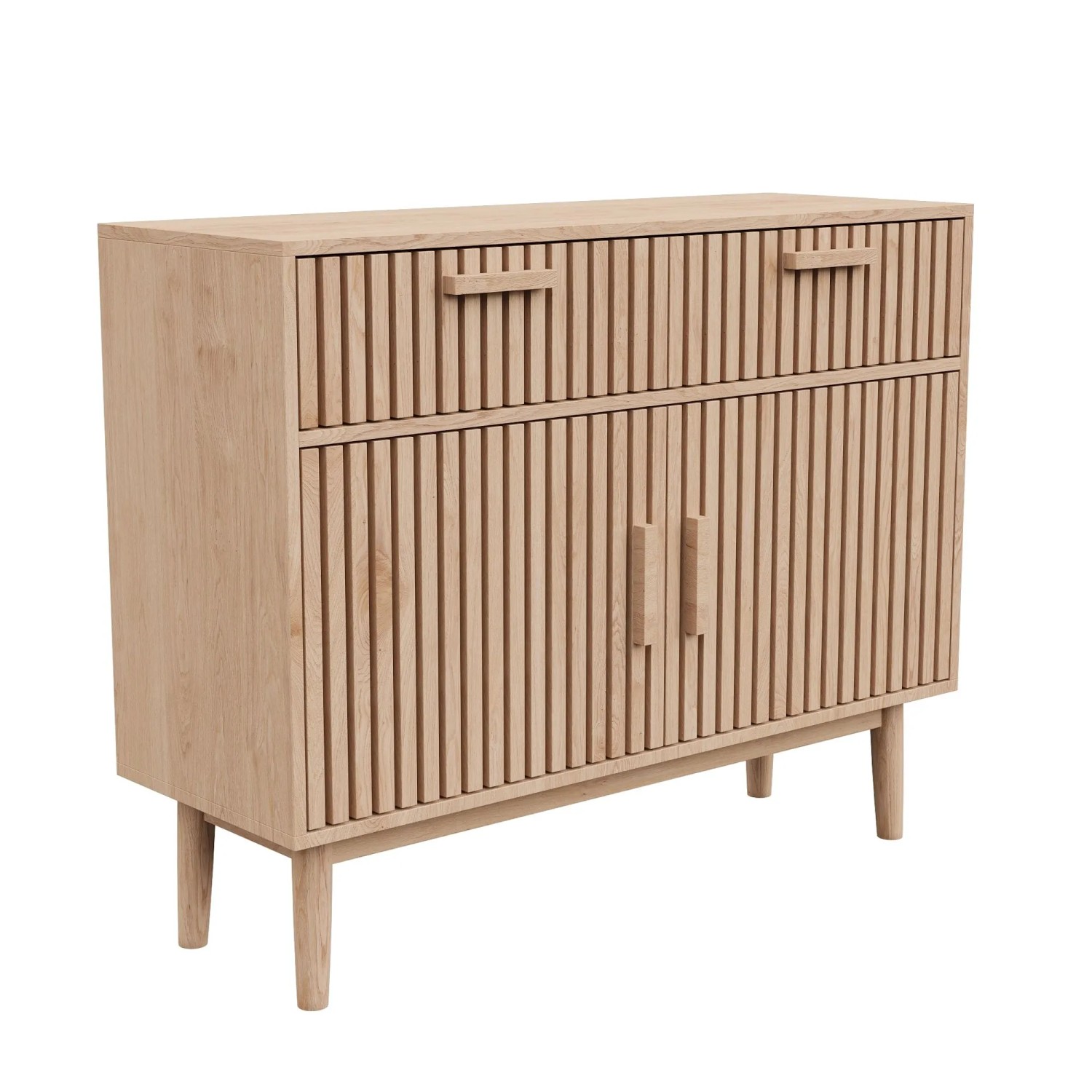 PXloue Buffetschrank Sideboard mit Schubladen und Holzoptik 100x35x80cm