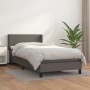 Graues vidaXL Boxspringbett (90x200 cm) mit Kunstleder und Matratze.