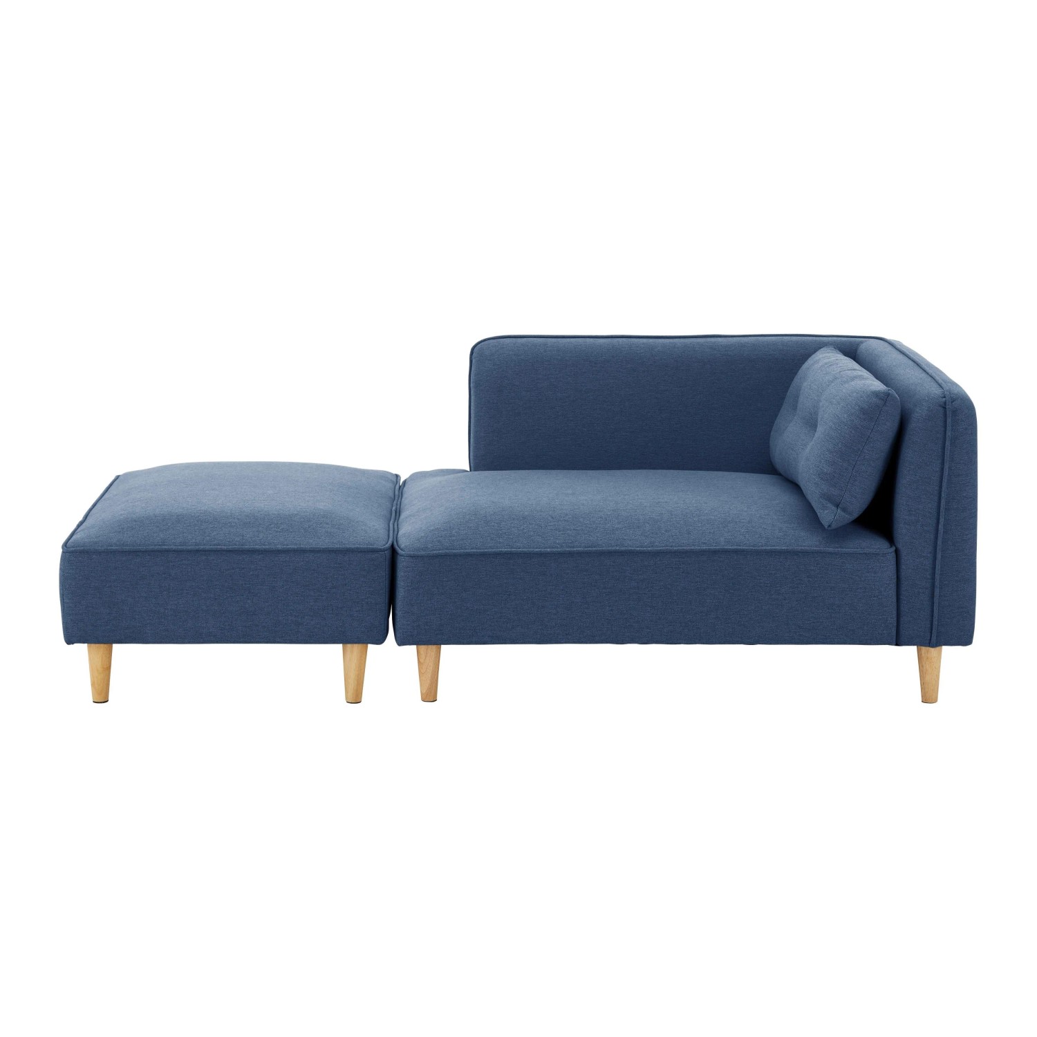 Bessagi Home Sofa Fanny Blau Leinenoptik mit Hocker