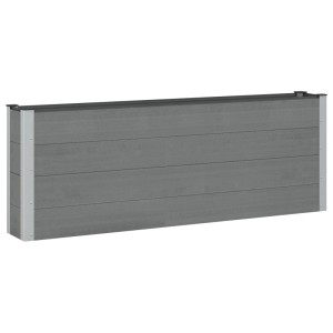 Schwarzes vidaXL Hochbeet aus WPC und Aluminium, 200x30x72 cm, für Garten und Terrasse.
