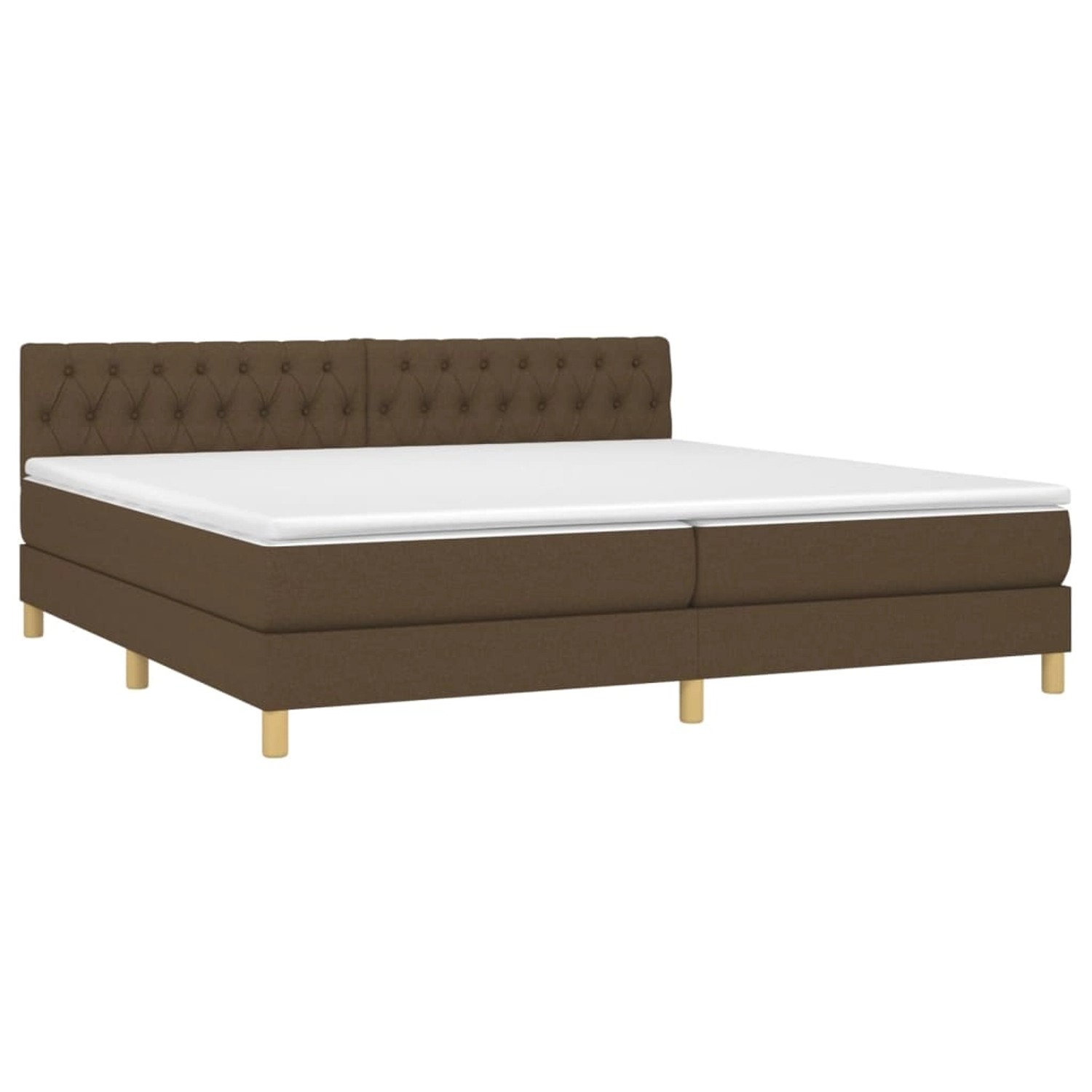 vidaXL Boxspringbett mit Matratze & LED Dunkelbraun 200x200 cm Stoff 313398 günstig online kaufen