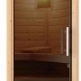 Chillroi Sauna Krimmler Set, naturbelassen, ohne Ofen. Elementsauna mit Glastür und Holzbänken.