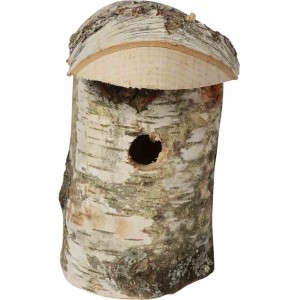Siena Garden Nistkasten aus Birke Natur, mit Einflugloch. Ideal für Meisen, Sperlinge und Kleiber.