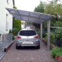 Ximax Alu Carport Linea Edelstahl-Look XL mit Auto. Einzelcarport mit transparentem Dach.