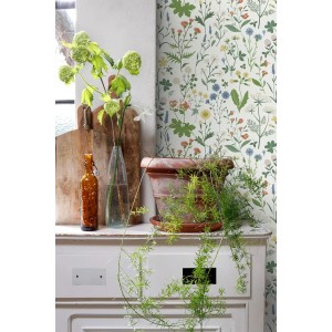 ESTAhome Vliestapete Feldblumen Multicolor, florales Muster für Wandgestaltung.