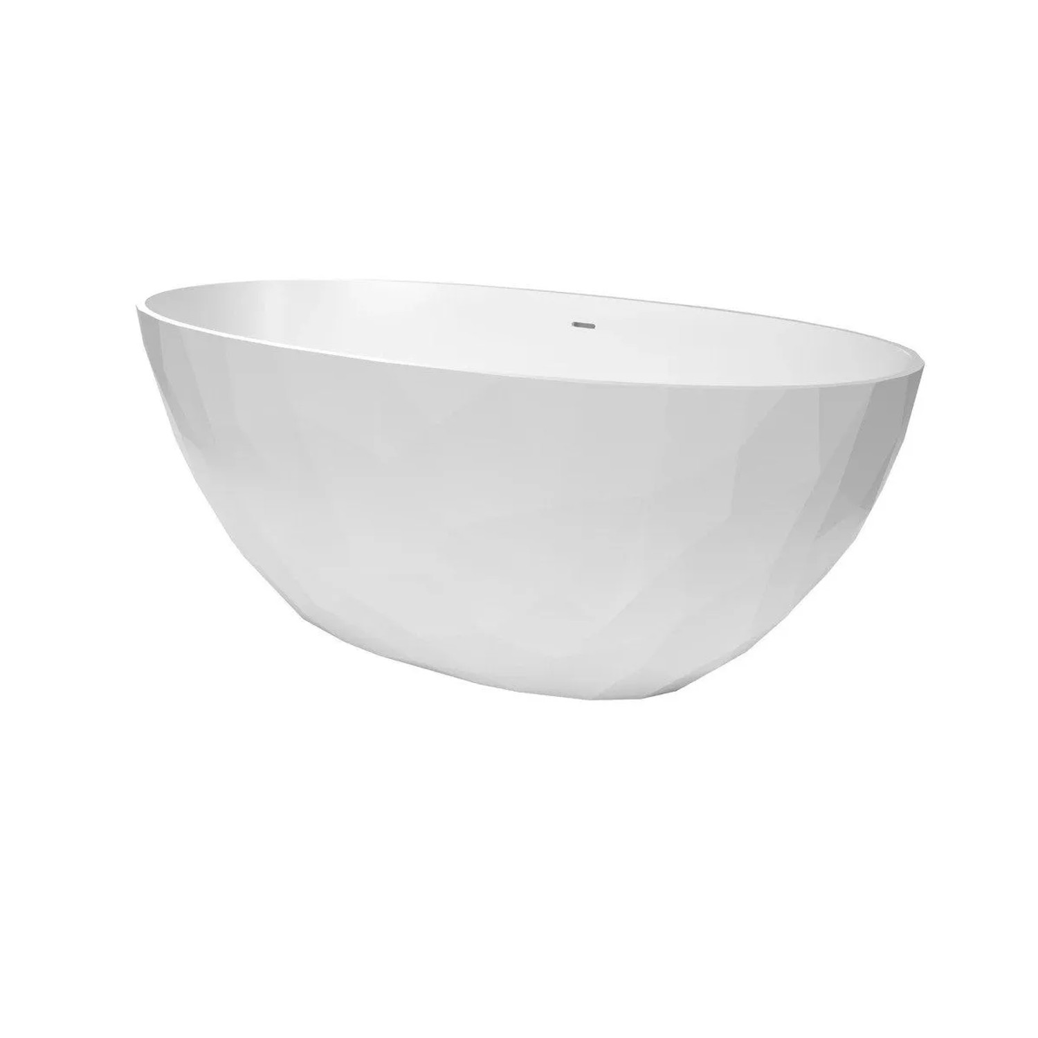 Swiss Aqua Technologies Badewanne Freistehende aus Gussmarmor 167x82,3CM Siphon und Füße Weiß
