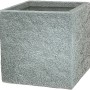 Hellgrauer, quadratischer Pflanzkübel Revens Glatt, 29x30x30 cm, aus Fibreclay. Ideal für Garten und Balkon.