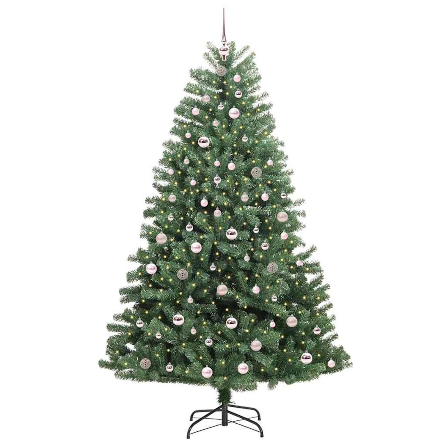 vidaXL Künstlicher Klappbarer Weihnachtsbaum mit 300 LEDs Grün 210 cm 3395498