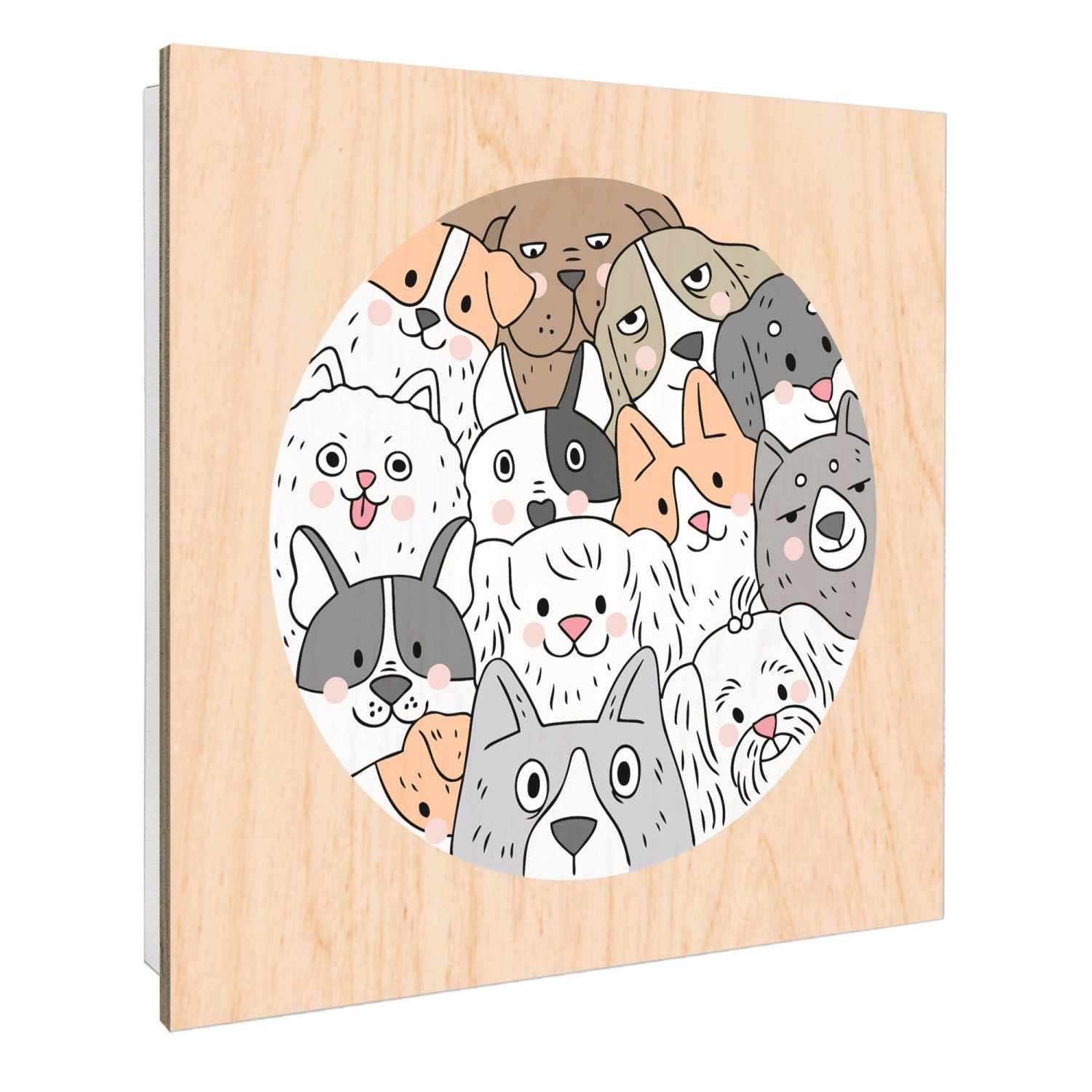 Banjado Schlüsselkasten mit Holzfront 30x30cm Weiß Scharnier Links 50 Haken günstig online kaufen