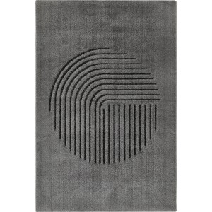 Grauer Luxor Living Teppich Ella (80x150 cm) mit modernem, abstraktem Linienmuster.
