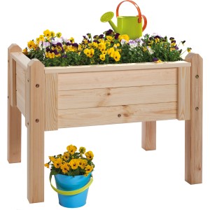 Wilk Kinder-Kräuterbeet Sophia aus Holz mit Blumen und Gießkanne.