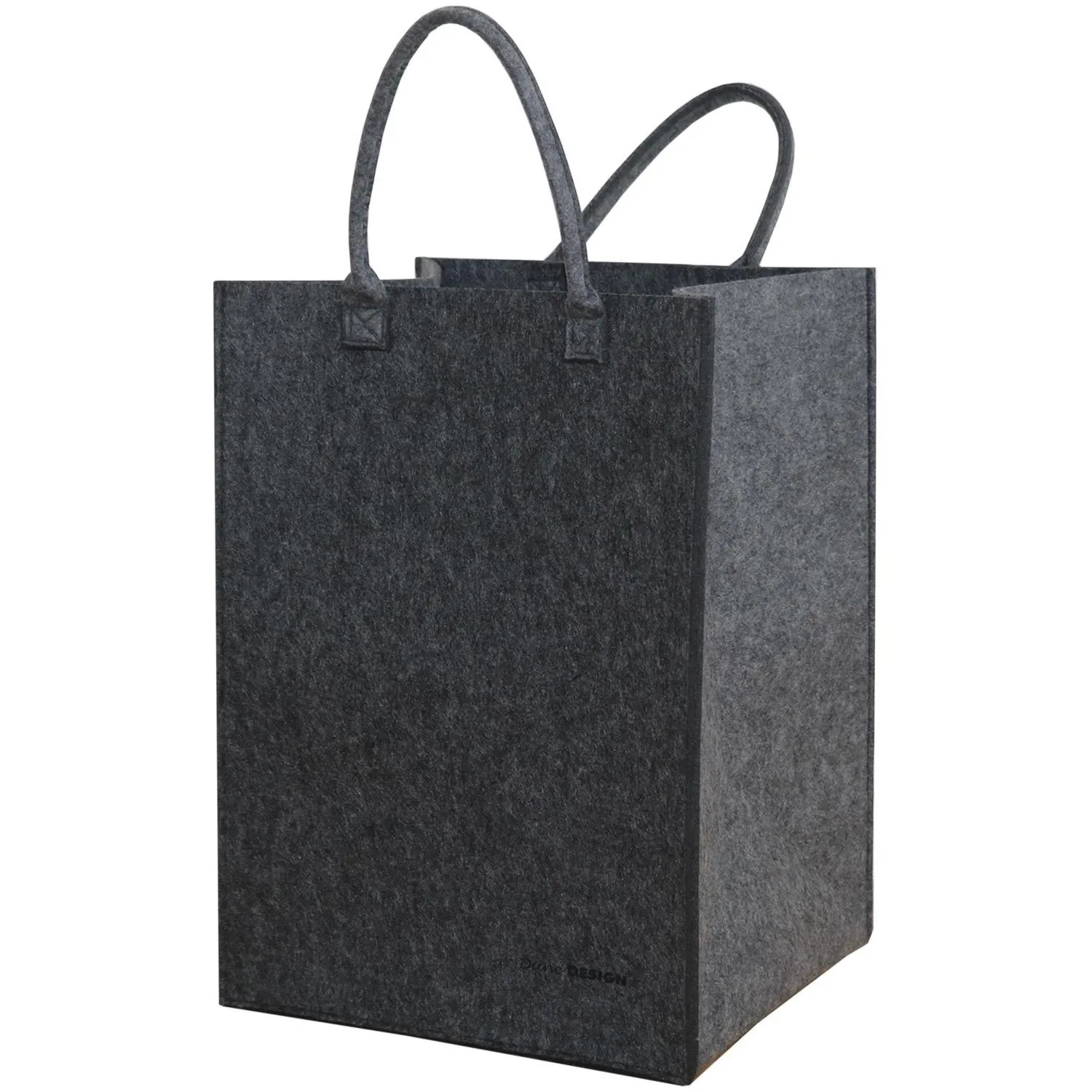 DuneDesign 100 Liter Filz XL Wäschesammler 43 x 38 x 60 cm Grau