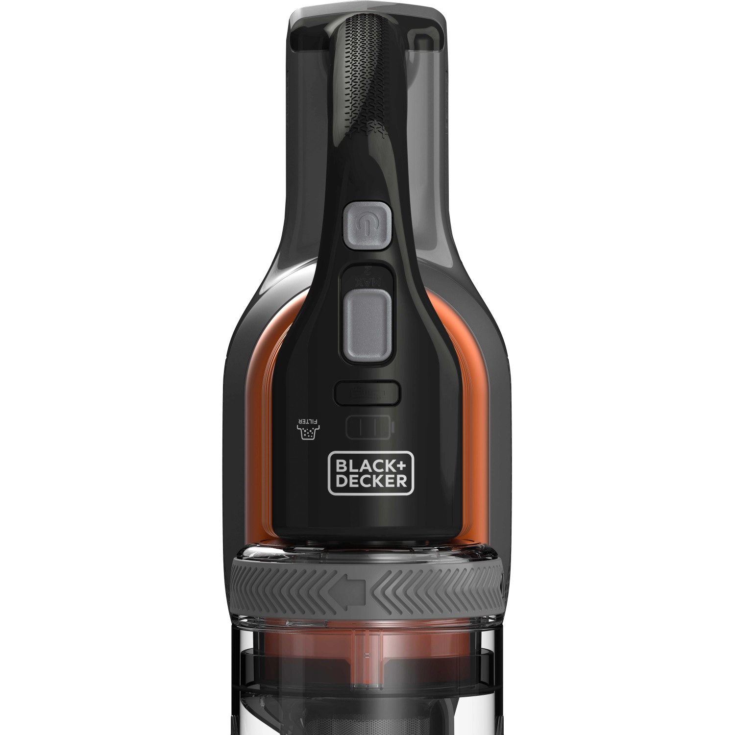 Black+Decker Akku-Stielsauger BHFEV182B, 18V, ohne Akku/Ladegerät. Kompakter Handstaubsauger in Schwarz und Grau.