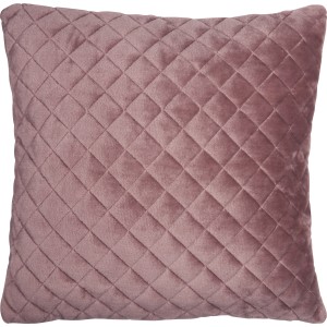 Quadratisches, lila Kissen (45x45 cm) mit Rautenmuster. Dekokissen für Wohnbereich.