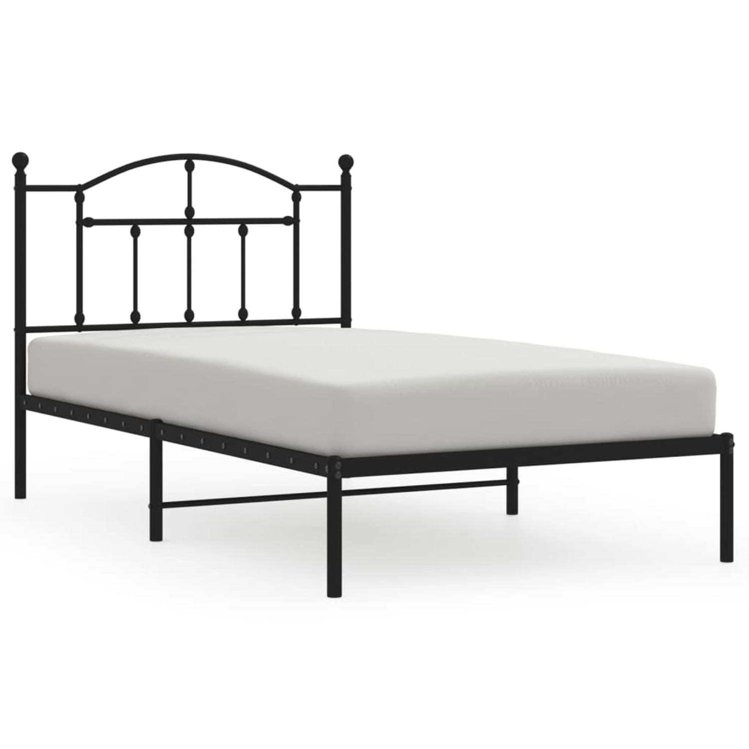 vidaXL Bettgestell mit Kopfteil Metall Schwarz 100x190 cm Modell 121847240 günstig online kaufen