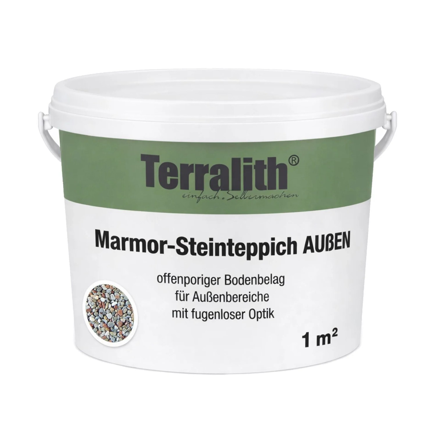 Terralith Marmor Steinteppich Mix Bergamo für 1 m² Außen Fein 2-4 mm