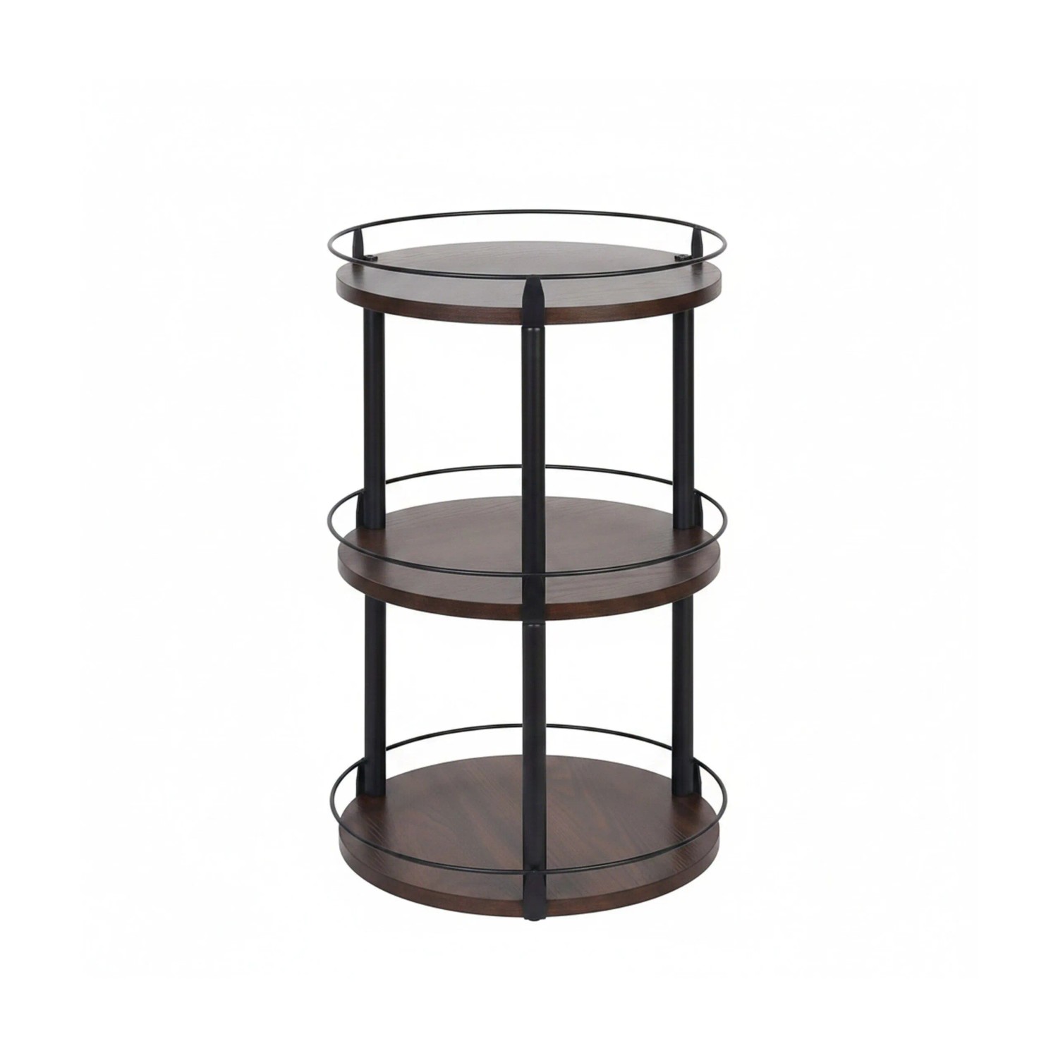 Relaxdays Gewürzregal MDF Stahl Dunkelbraun Schwarz Drehbar 45 cm x 26 cm