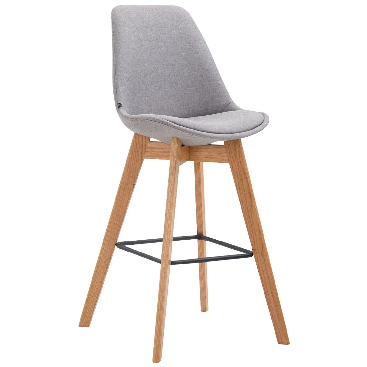 DELUKE Barhocker GIKAR Stoff Grau 48x56x112cm Barstuhl Mit Lehne Tresenhocker Tresenstuhl