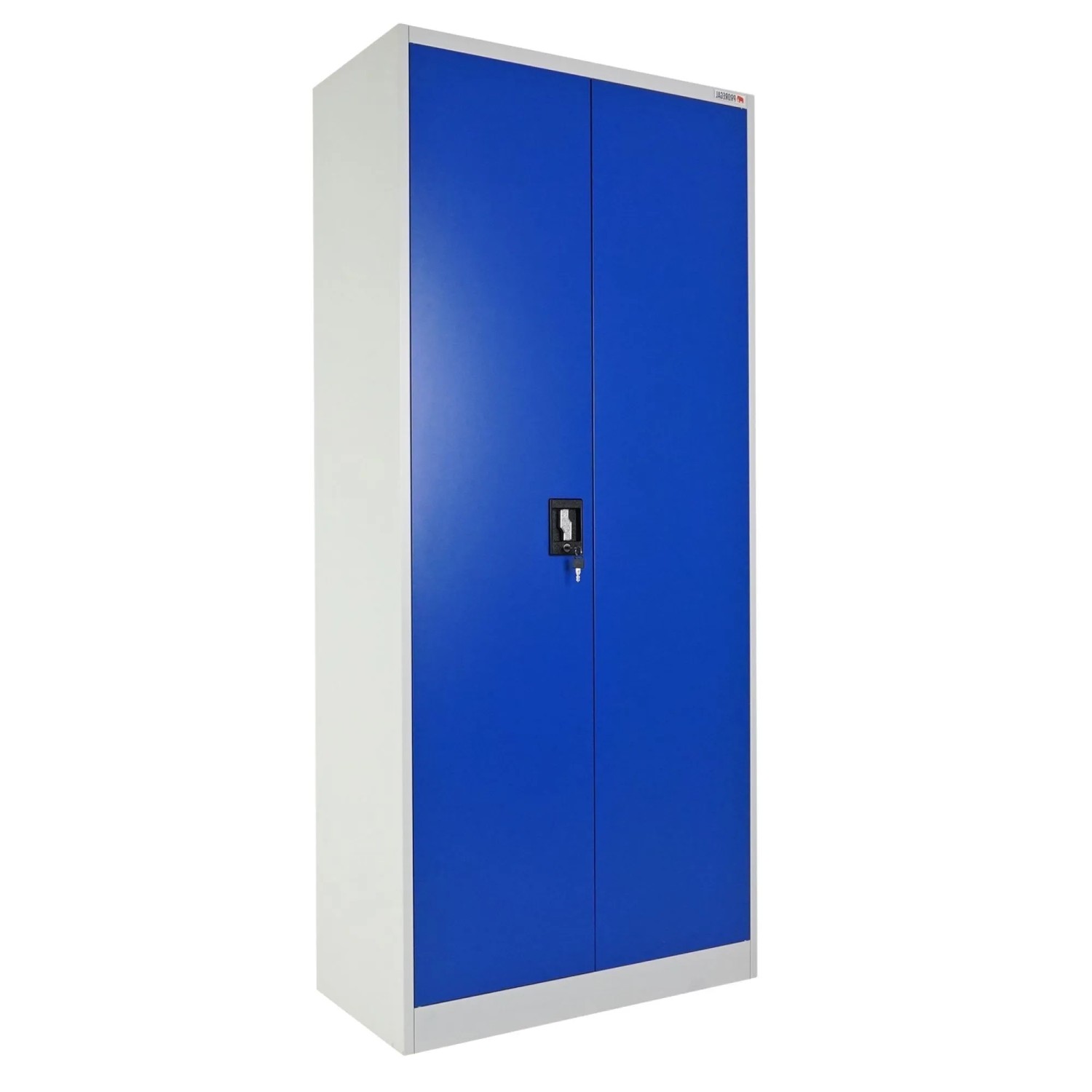 PROREGAL Flügeltürenschrank Elephant Abschließbar 2 Türen 180x80x40cm Stahl 4 Ebenen Pulverbeschichtung Blau/Lichtgrau Werkstattschrank Aktenschrank