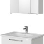Pelipal Badmöbel-Set Trentino, 77 cm, Weiß, 3-teilig: Waschtisch mit Unterschrank und Spiegelschrank.