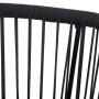 Nahaufnahme der anthrazitfarbenen Rope-Rückenlehne des Barhockers. Elastisches Seilgeflecht für modernen Sitzkomfort.