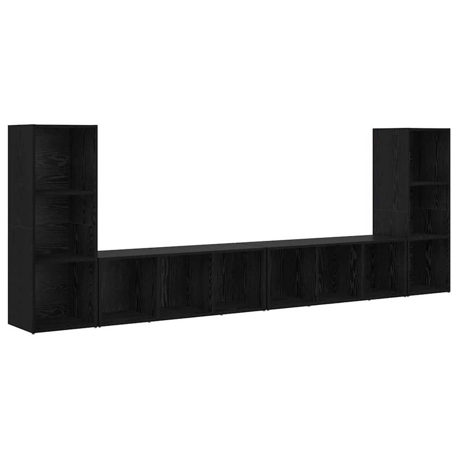 vidaXL TV-Schrank 4 Stk Schwarz Eichen-Optik 37 x 35 x 107,5 cm 3393523 günstig online kaufen