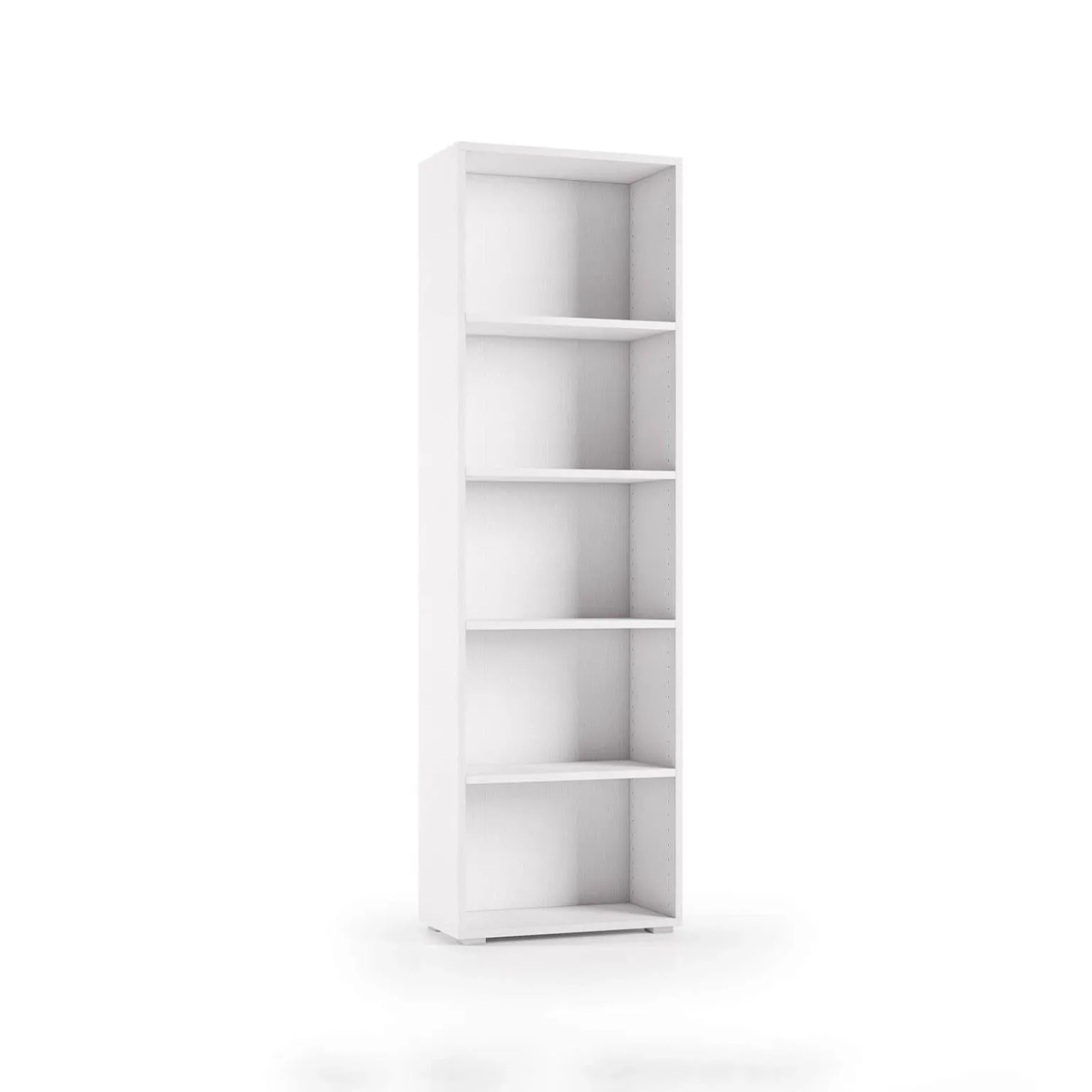 The White Stone Hohes Weißes Bücherregal 5 Verstellbare Regale Platzsparend  Vertikales Regal Bücher Dokumente
