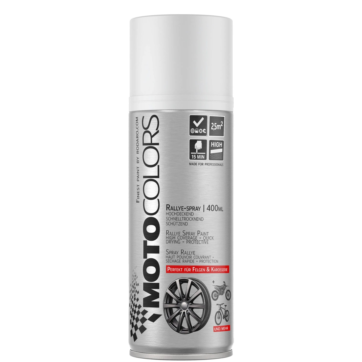 MotoColors Spraylack Ralley 400ml Sprühfarbe Weiss Matt