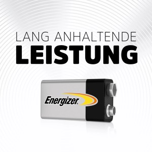 Energizer Alkaline Power 9V Batterie E-Block für Geräte des täglichen Bedarfs.