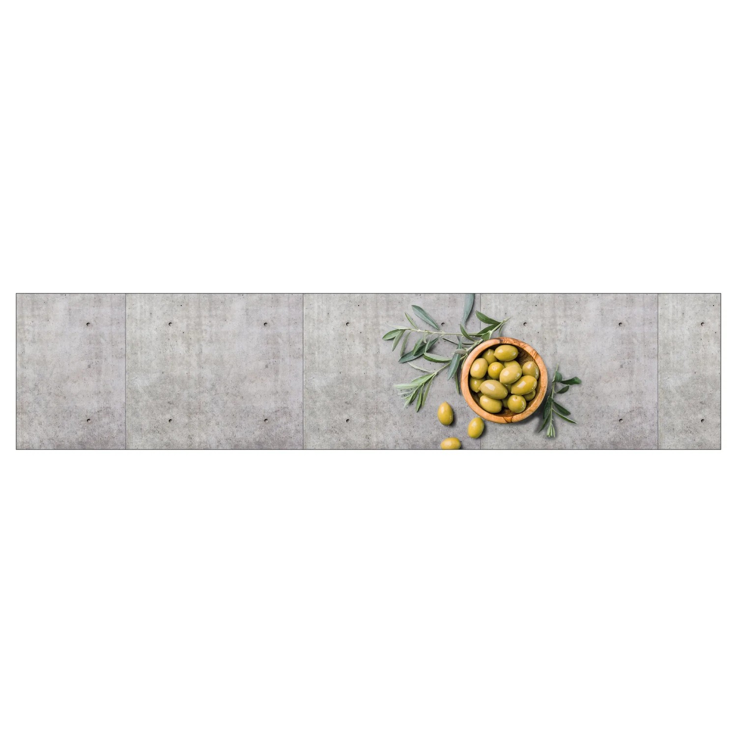 MySpotti Küchenrückwand Profix Cucina Olive & Concrete 270 x 60 cm Grau-Gelb