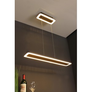 Goldene LED-Pendelleuchte Solaris von Luce Design, 70 cm breit, für stilvolle Beleuchtung.