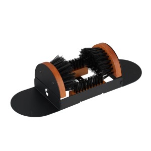 Relaxdays Schuhabstreifer Holz Schwarz Rutschfest 12 x 23 x 15,5 cm 1,7 kg