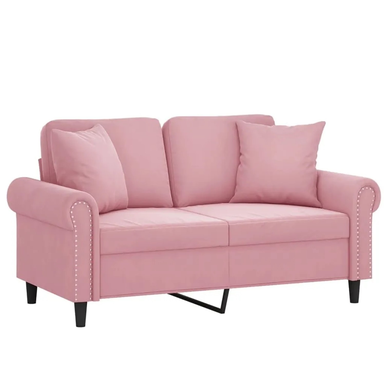 vidaXL 2-Sitzer-Sofa mit Zierkissen Rosa 120 cm Samt 3200938 günstig online kaufen
