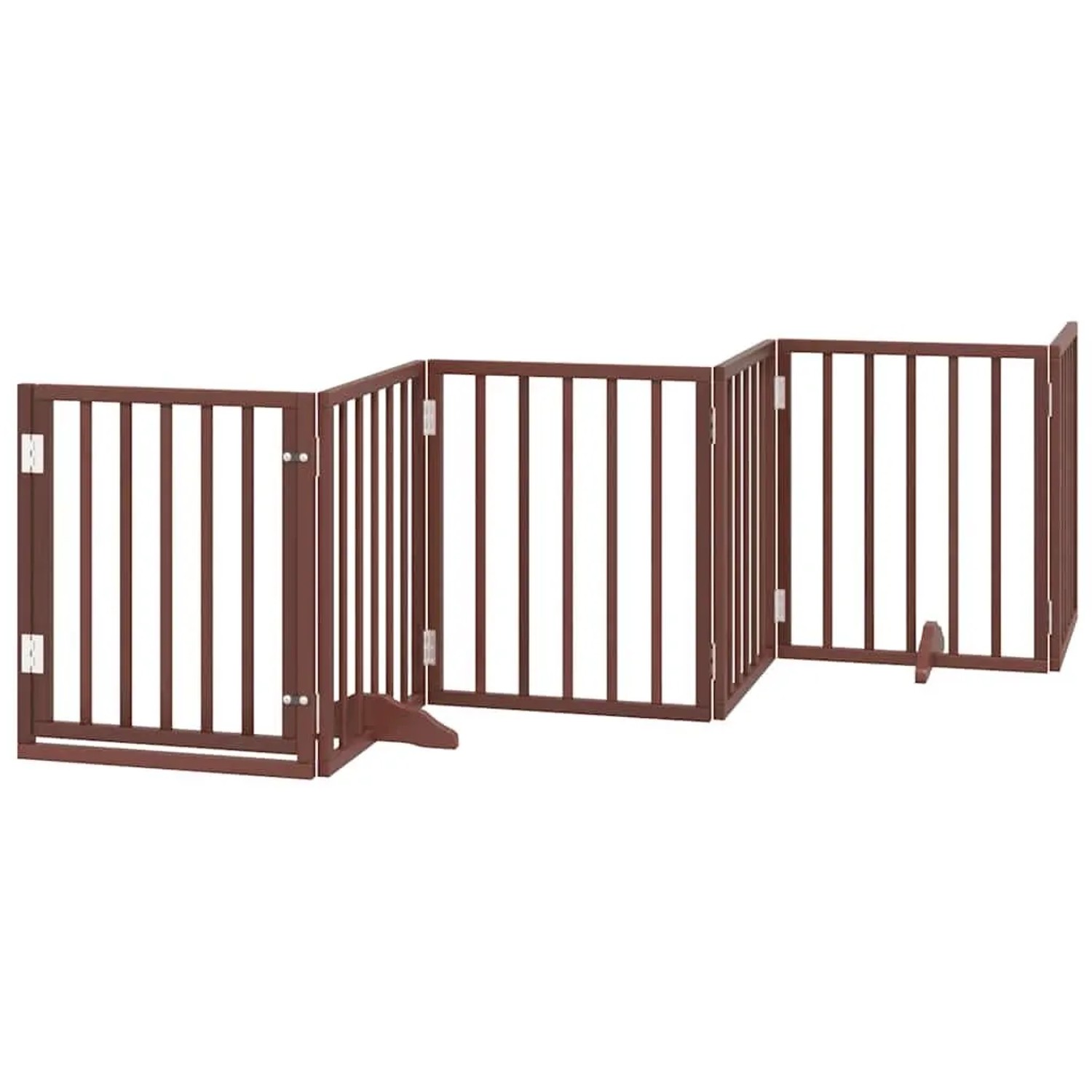 vidaXL 9 Tlg Hundetor mit Tür Faltbar Braun 450 cm Pappelholz 3155547