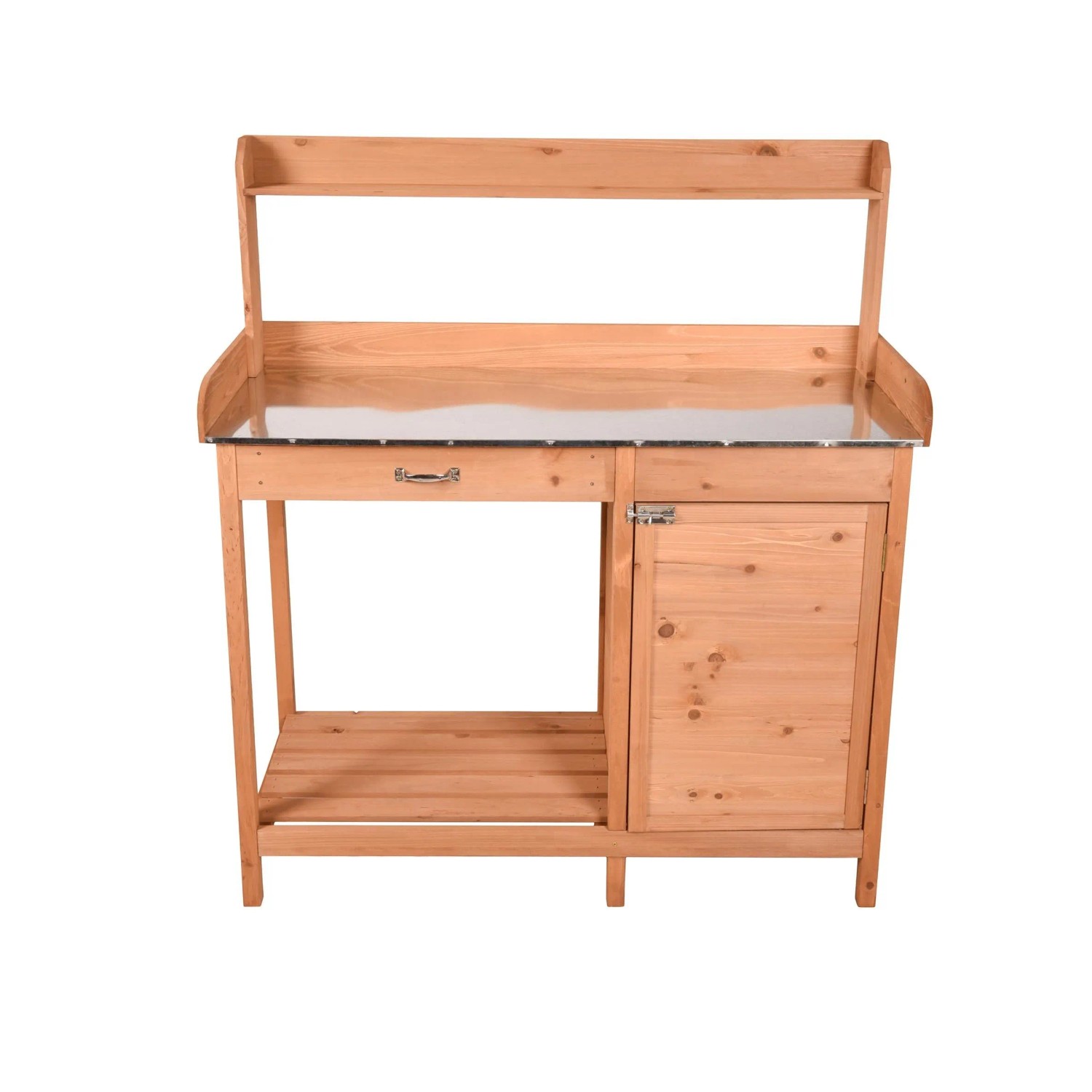 DELUKE Pflanztisch MITA mit Unterschrank Natur Tanne Gärtnertisch Garten-Arbeitstisch Umtopftisch Blumentisch_4