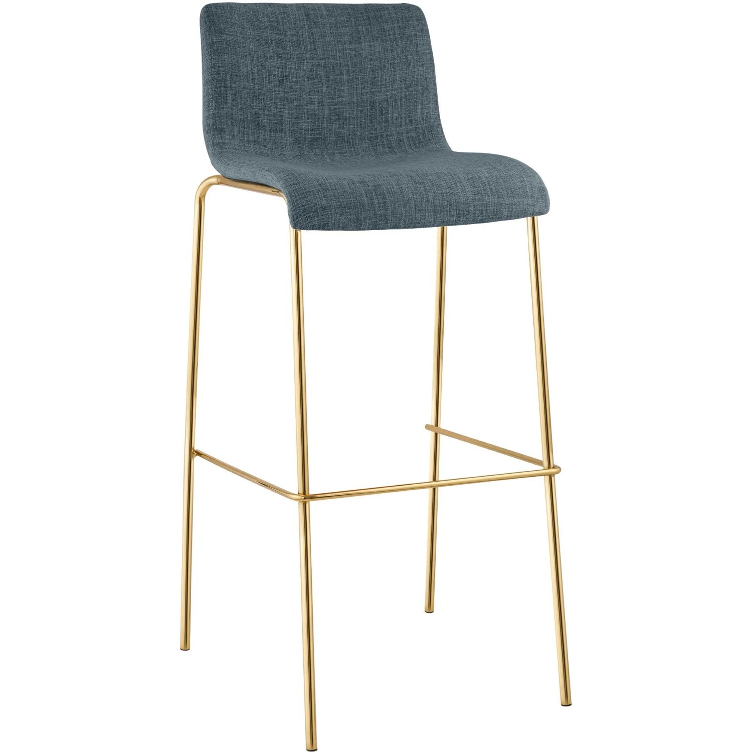 CLP Barhocker Hover Stoff Vierfußgestell Gold Blau
