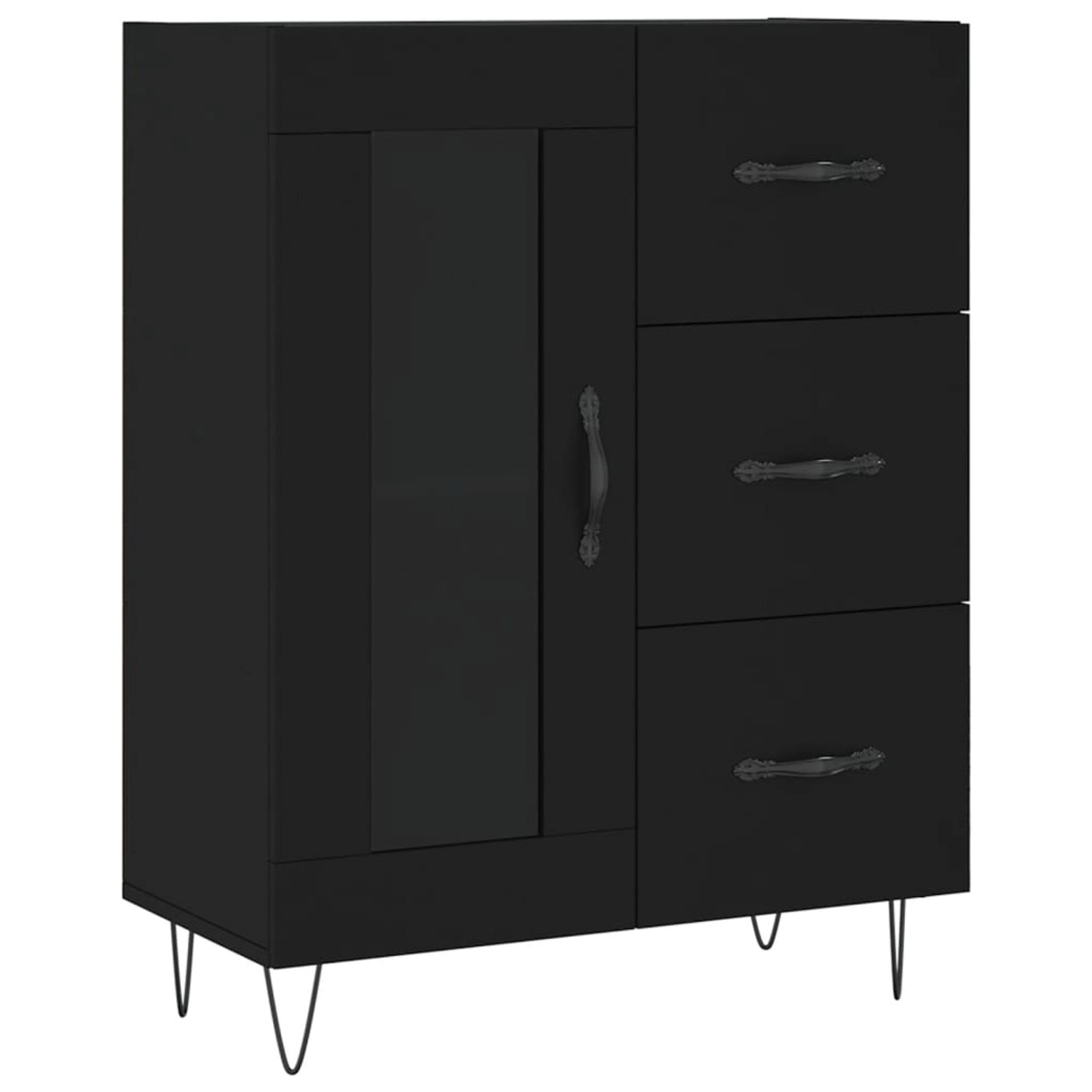 vidaXL Sideboard Schwarz 69,5x34x90 cm Holzwerkstoff 828037