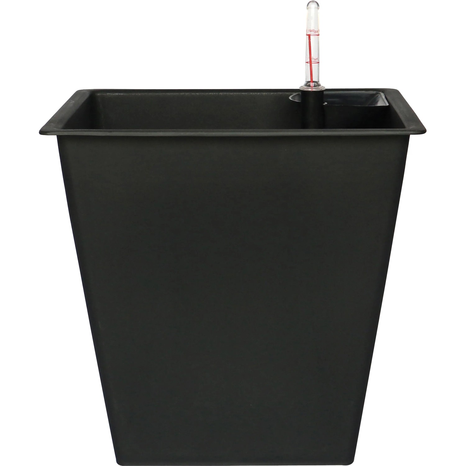 Schwarzes Pflanzgefäß (75,5 cm) mit Wasserstandsanzeige für den Innen- und Außenbereich.