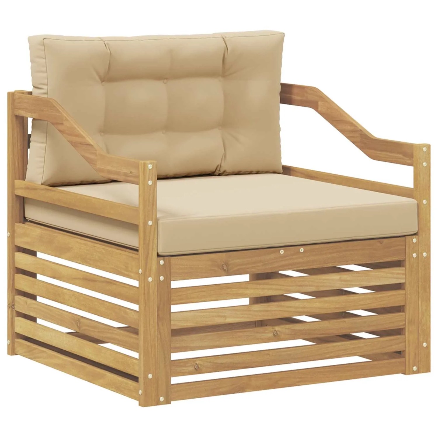 vidaXL Outdoor-Sofa Weiß und Beige 3439155