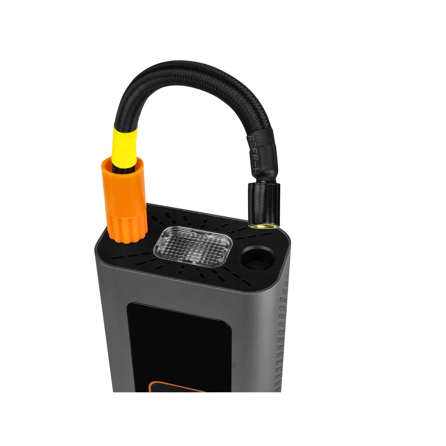 Eufab Mini-Kompressor, aufladbar, mit Adaptern und LED-Leuchte für Pannenhilfe.