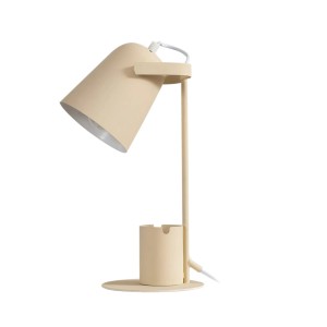Lindby Tischlampe Ilmar Modern in Creme aus Metall 1-flammig E27 Wohnzimmerleuchte