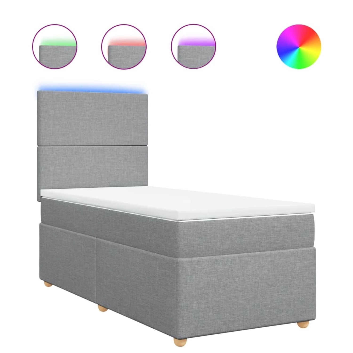 vidaXL Boxspringbett mit Matratze Hellgrau 100x200 cm Stoff 3293484 günstig online kaufen